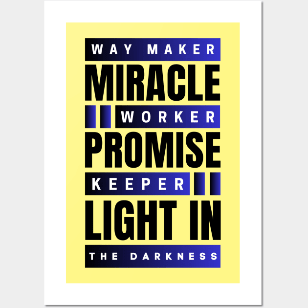 Way maker miracle worker promise keeper | Christian Wall Art by All Things Gospel